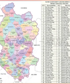 Bản đồ hành chính Thái Nguyên