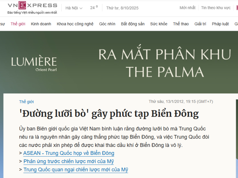 Chủ Quyền Việt Nam tại Biển Đông và Sự Kiên Định Phản Đối Đường Lưỡi Bò