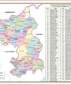 Bản đồ hành chính Đồng Nai sau sáp nhập cập nhật 2026