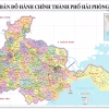 Bản đồ hành chính TP. Hải Phòng mới phân vùng gam màu 114 xã, phường, đặc khu, kèm ô đặc khu Bạch Long Vĩ riêng, chú giải và ranh giới tiếp giáp Vịnh Bắc Bộ, Hưng Yên, Quảng Ninh, Bắc Ninh