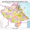 Bản đồ hành chính thành phố Đà Nẵng sau sắp xếp, sáp nhập khổ lớn thể hiện 94 ĐVHC cấp xã gồm 70 xã 23 phường 1 đặc khu Hoàng Sa theo Nghị quyết số 1659/NQ-UBTVQH15 hiệu lực từ 01/7/2025 cập nhật 2026