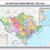 Bản đồ hành chính miền Bắc Việt Nam sau sáp nhập gồm 15 tỉnh thành với ranh giới phân vùng màu từng đơn vị hành chính kèm theo hệ thống chú giải, ký hiệu để tra cứu dữ liệu hành chính hiện hành