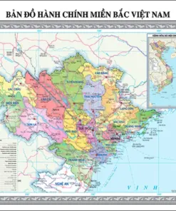 Bản đồ hành chính miền Bắc Việt Nam sau sáp nhập gồm 15 tỉnh thành với ranh giới phân vùng màu từng đơn vị hành chính kèm theo hệ thống chú giải, ký hiệu để tra cứu dữ liệu hành chính hiện hành
